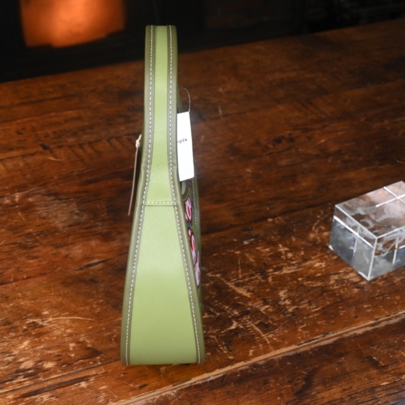 Coach Ergo bag Coachtopia Green and Red Embossed leather HANDBAG butterfly print - Picture 6 of 11